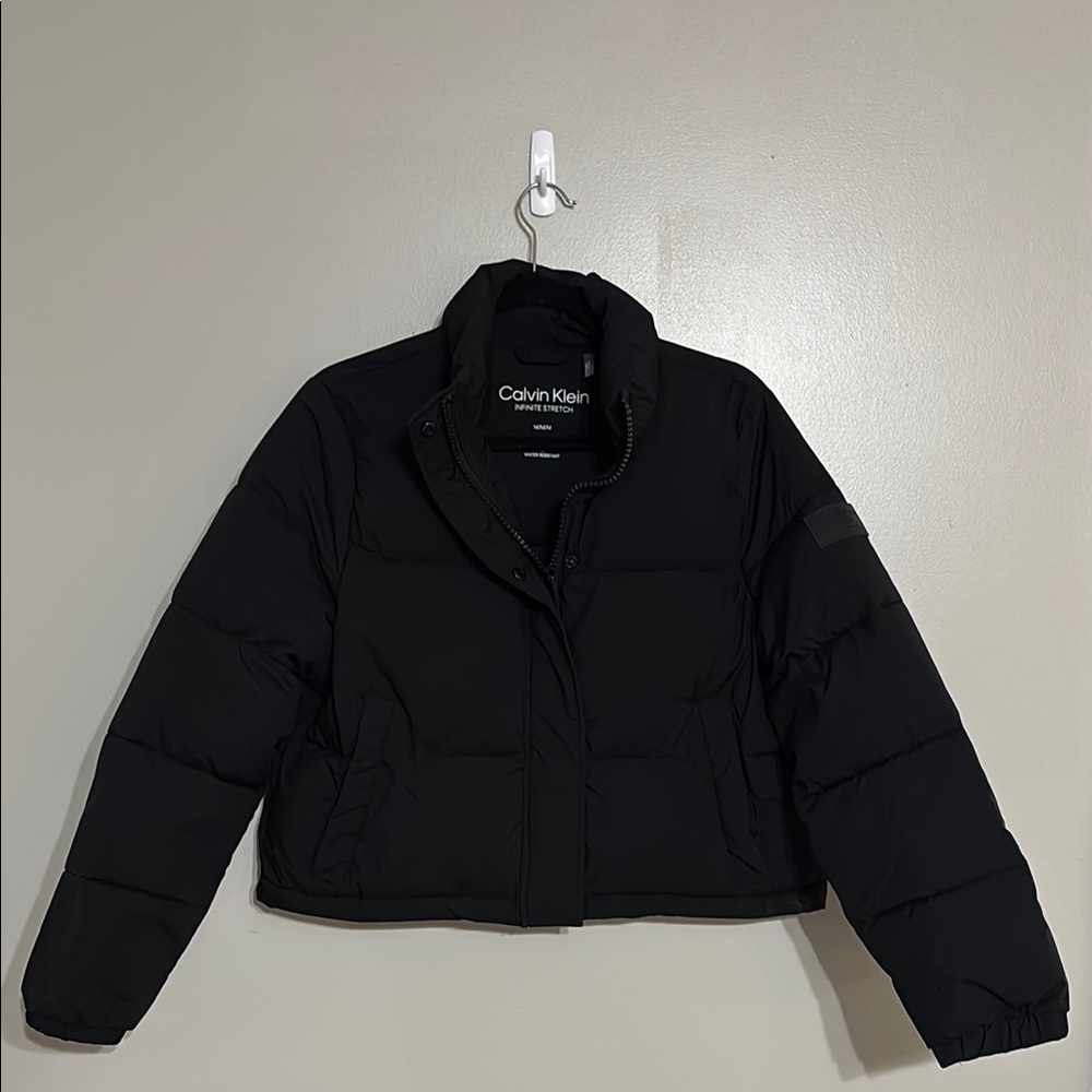 Calvin Klein Black Puffer Jacket with Cropped Design